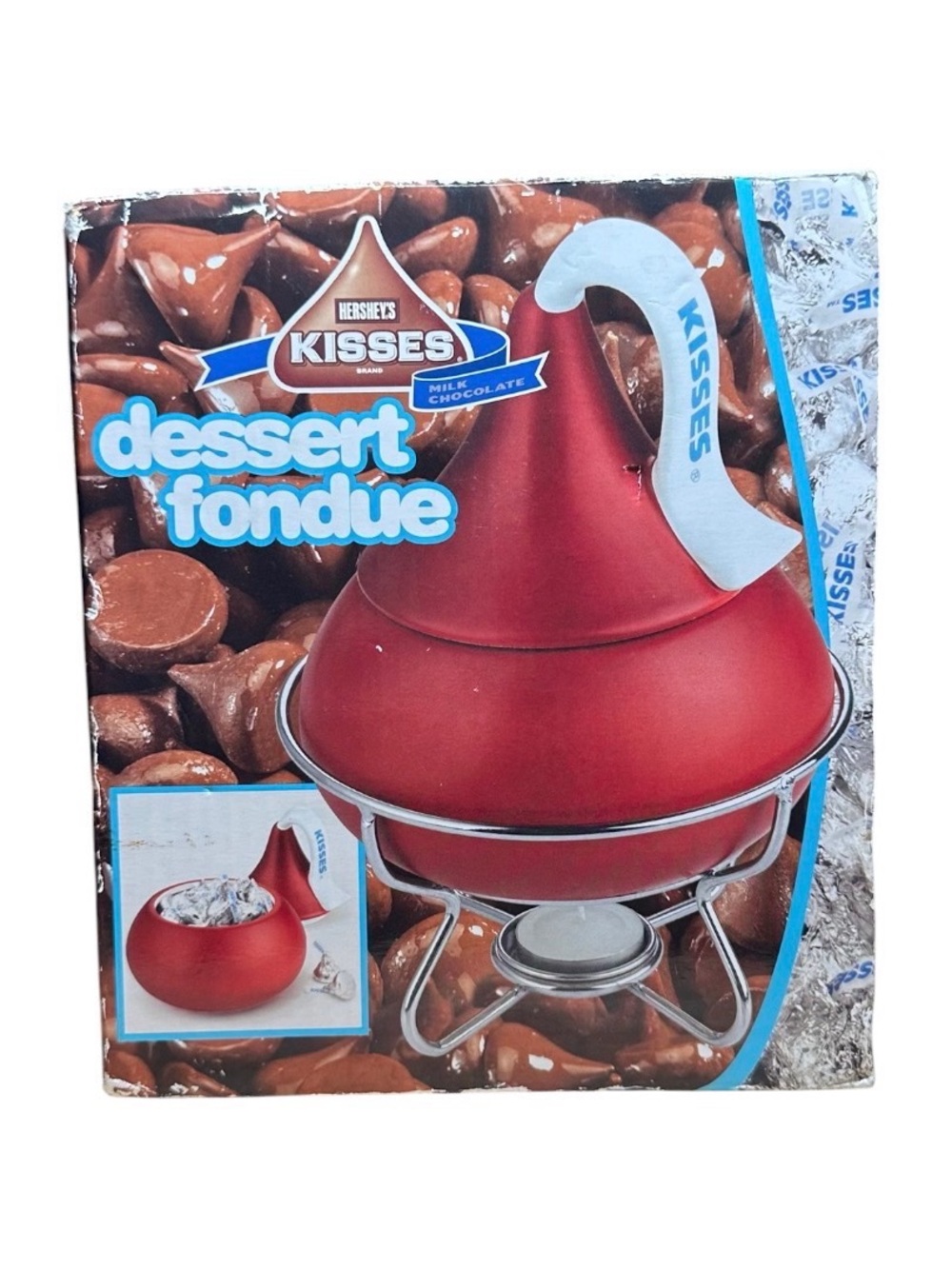 Hershey's Kisses Dessert Fondue - Red Fondue Pot
